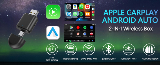 Wireless Apple CarPlay & Android Auto Smart Box USB Type-C Adapter