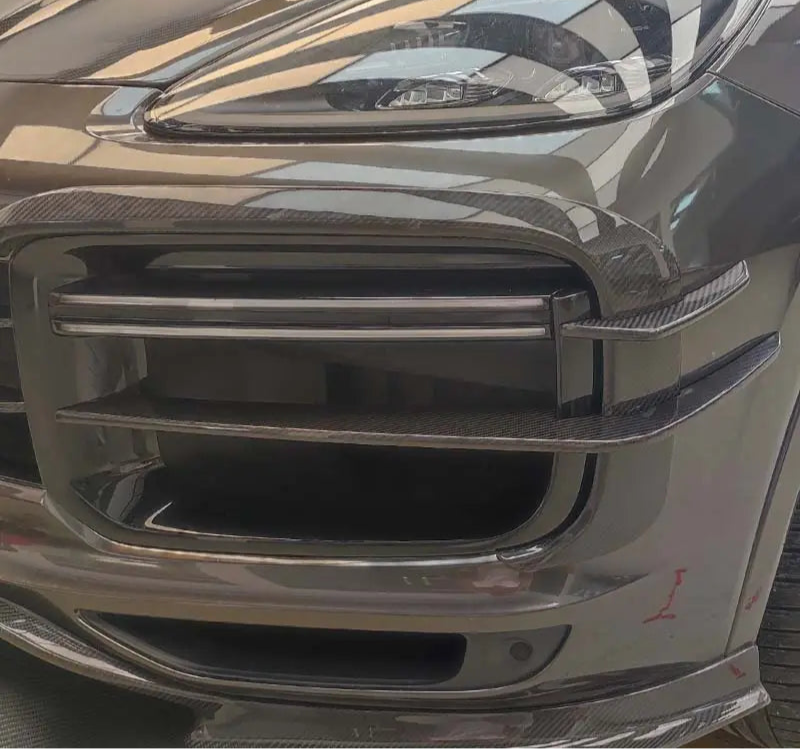 Paktechz Dry Carbon Fiber Front Bumper Canards - Porsche Cayenne Coupe Turbo 9YA (2018-2024)
