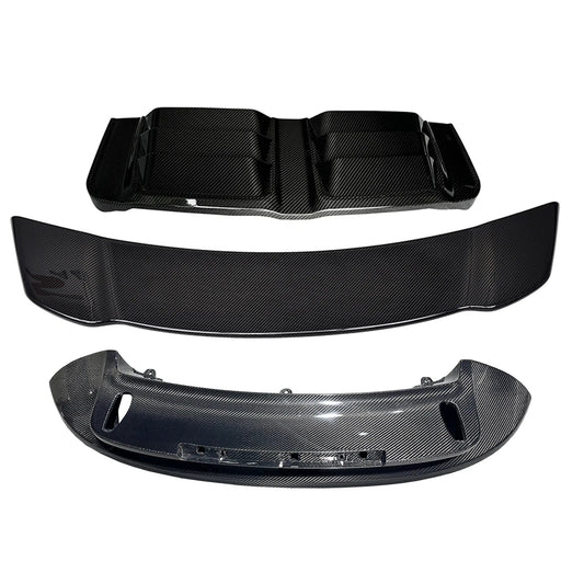 Prepreg Carbon Fiber Ducktail Rear Spoiler & Engine Cover Kit - Porsche 911 992 Turbo S