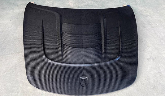 TK Style Carbon Fiber Front Bonnet Hood - Porsche 718 Cayman Boxster 2017-2024
