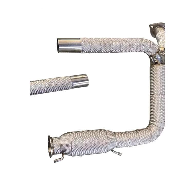 Performance High-Flow Catless Exhaust Downpipes w/ Heat Shield - Porsche 718 Cayman 2.0T 2016-2018