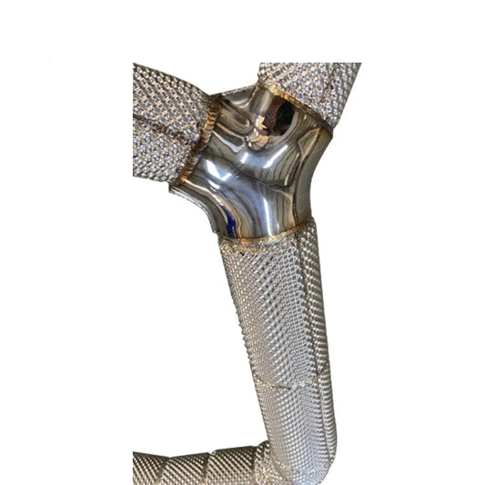 Performance High-Flow Catless Exhaust Downpipes w/ Heat Shield - Porsche 718 Cayman 2.0T 2016-2018