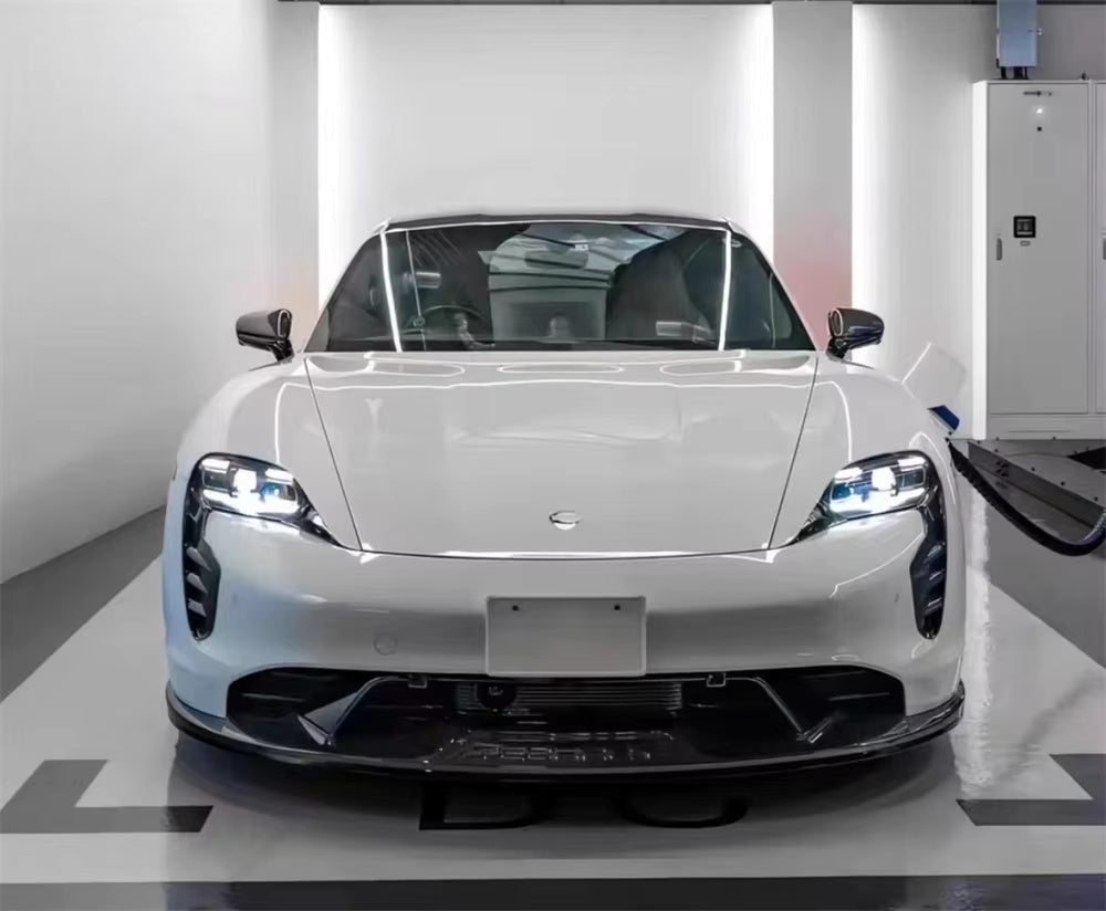 TH Style Carbon Fiber Front Lip - Porsche Taycan 2019-2023