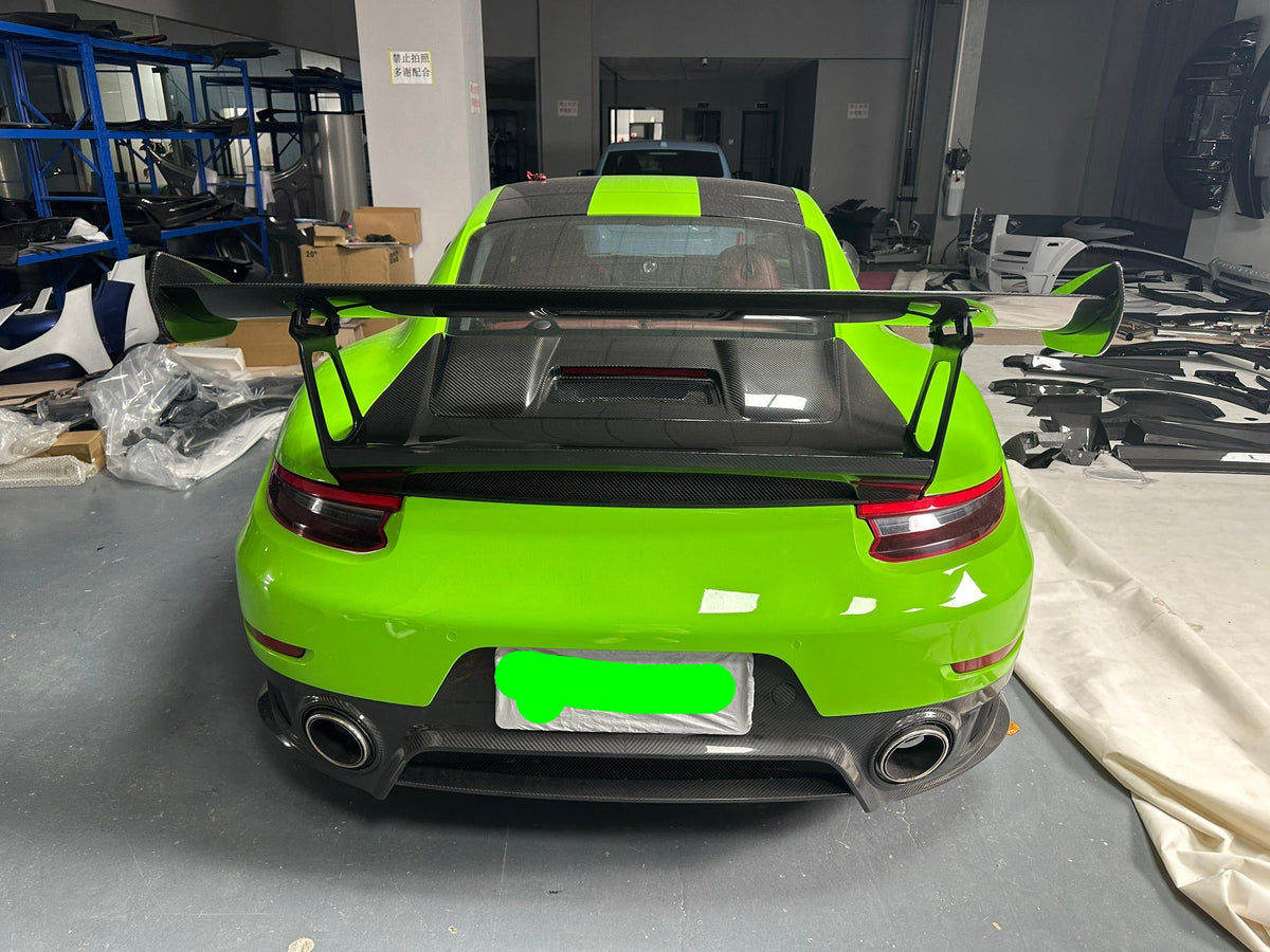 GT2RS Style Dry Carbon Fiber Rear Wing w/ Carbon Fiber Trunk - Porsche 911 991.2 Carrera / S / 4S 2016-2019