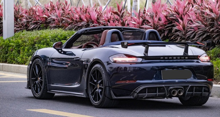 Prepreg Dry Carbon Fiber Rear Side Splitter Canards - Porsche 718 Cayman Boxster 982