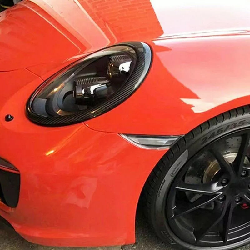 Carbon Fiber Front Headlight Cover Trim - Porsche 911 991 Carrera 2011-2018