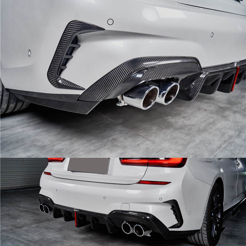 Carbon Fiber Rear Diffuser w/ Rain Light for G20