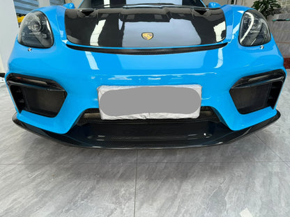 Semi Carbon Fiber GT4 RS Style Front Bumper Upgrade - Porsche 718 Cayman Boxster 2017+