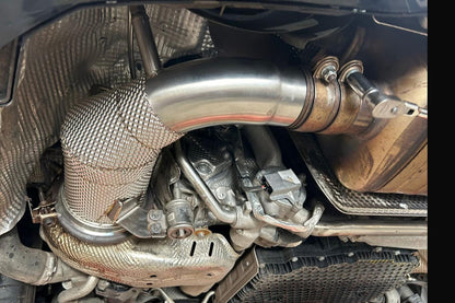 Performance SS304 Downpipes with Heat Shields - Porsche 911 992 Carrera 3.0T / Turbo S 3.8T