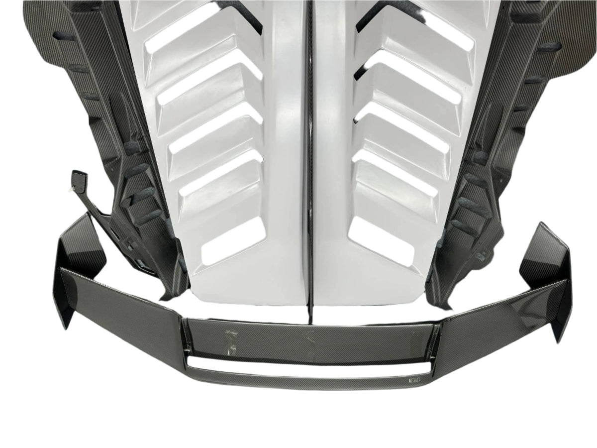 Half Carbon Fiber STO Style Rear Engine Hood Cover - Lamborghini Huracan LP580/LP610/EVO