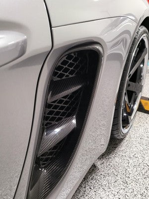 Carbon Fiber Side Air Vent Cover Trim - Porsche 718 Boxster / Cayman
