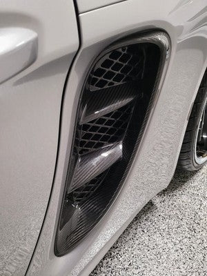 Carbon Fiber Side Air Vent Cover Trim - Porsche 718 Boxster / Cayman