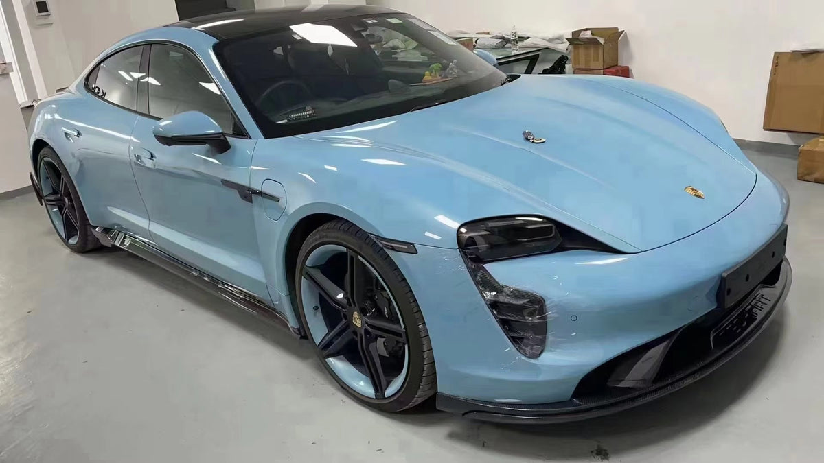 TH Style Carbon Fiber Front Lip - Porsche Taycan 2019-2023