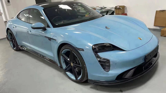 TH Style Carbon Fiber Front Lip - Porsche Taycan 2019-2023
