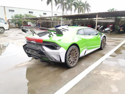 Half Carbon Fiber STO Style Rear Engine Hood Cover - Lamborghini Huracan LP580/LP610/EVO
