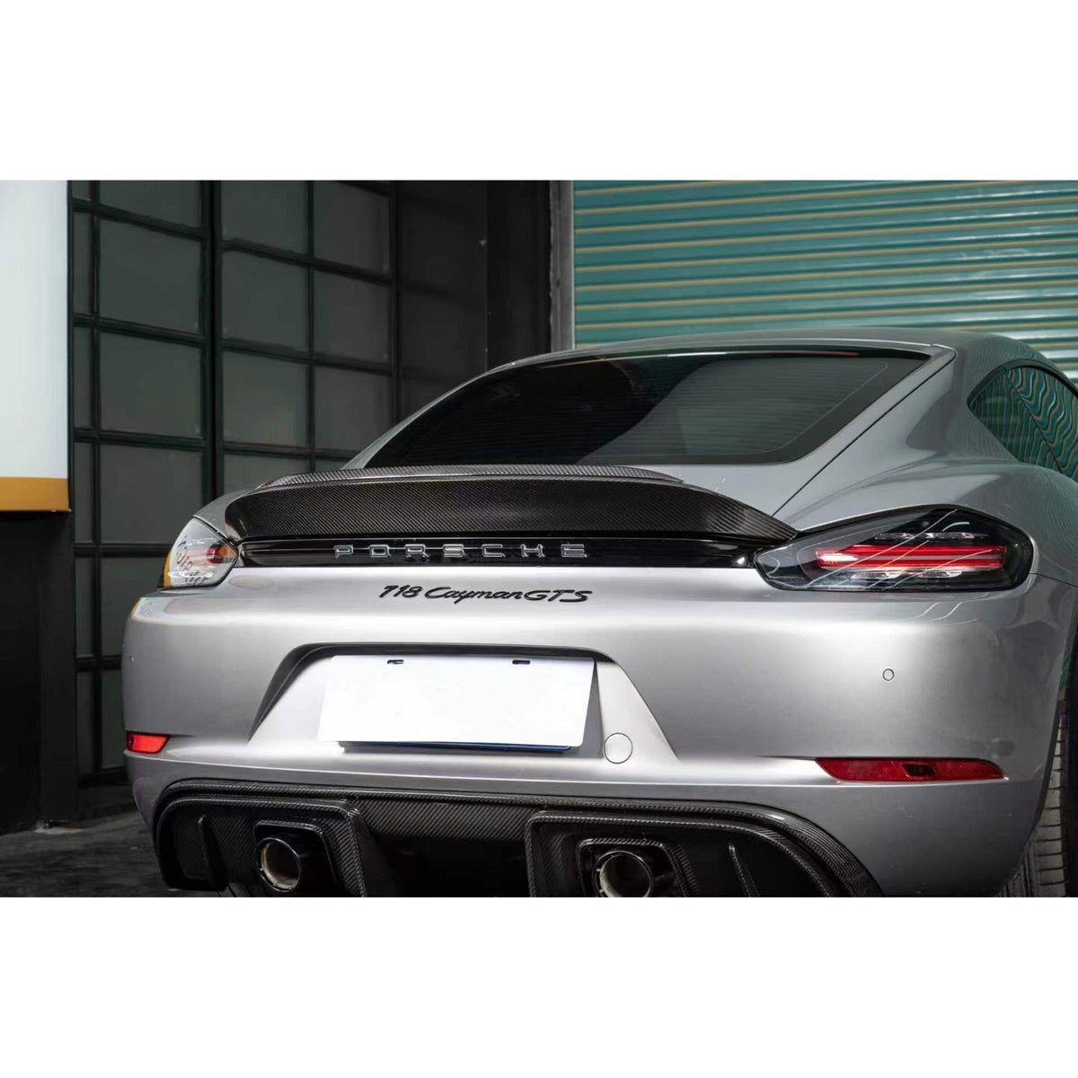 Carbon Fiber RS Style Rear Spoiler with Base - Porsche 718 Cayman S GTS 2017-2023