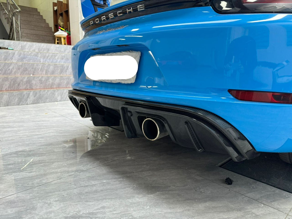 GT4 Style Conversion Carbon Fiber Rear Diffuser - Porsche 718 Boxster / Cayman 2017-2021