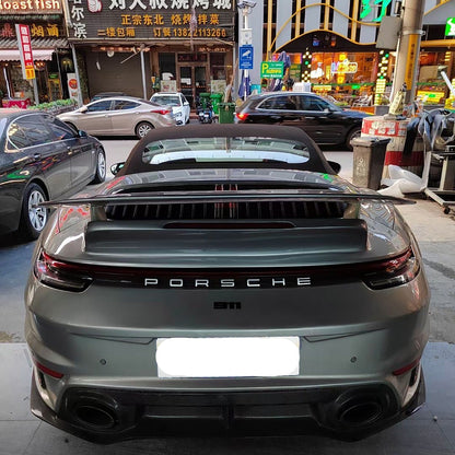 Carbon Fiber Turbo S Style Rear Wing w/ Base - Porsche 911 992 Carrera Cabriolet 2020-2024