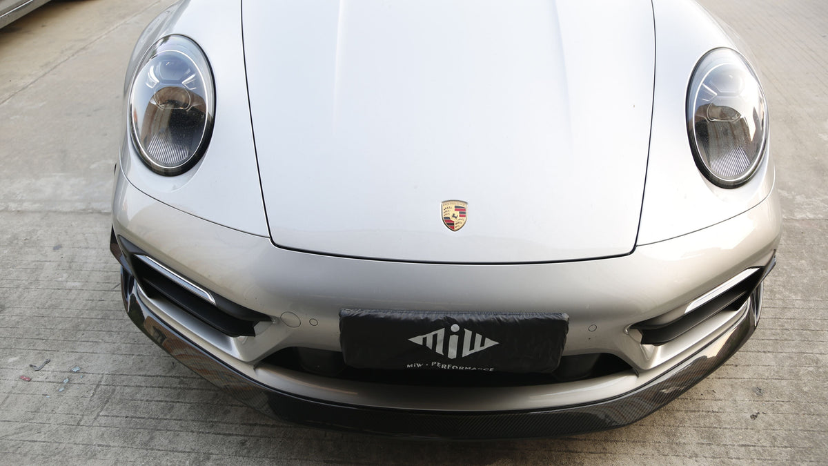 P Style Dry Carbon Fiber Front Lip - Porsche 911 992.1 Carrera / Carrera S / Carrera 4 / Carrera 4S / Targa Sport 2019-2023
