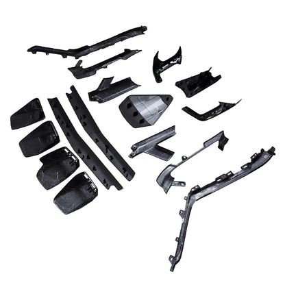 Dry Carbon Fiber Full complete Interior Trim Set V3 (16pc) - Lamborghini Huracan