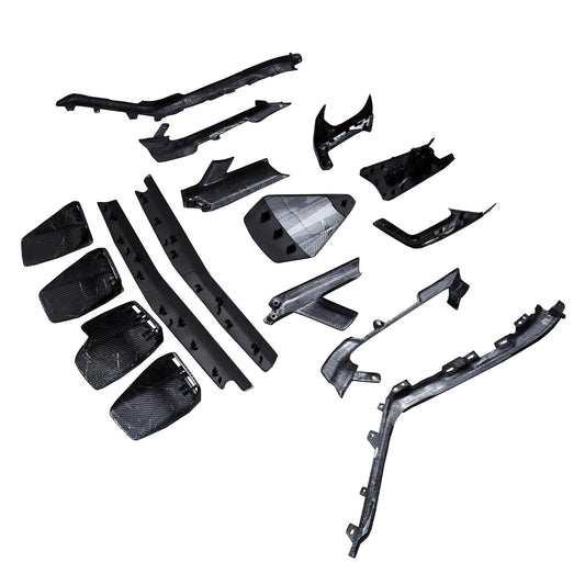 Dry Carbon Fiber Full complete Interior Trim Set V3 (16pc) - Lamborghini Huracan