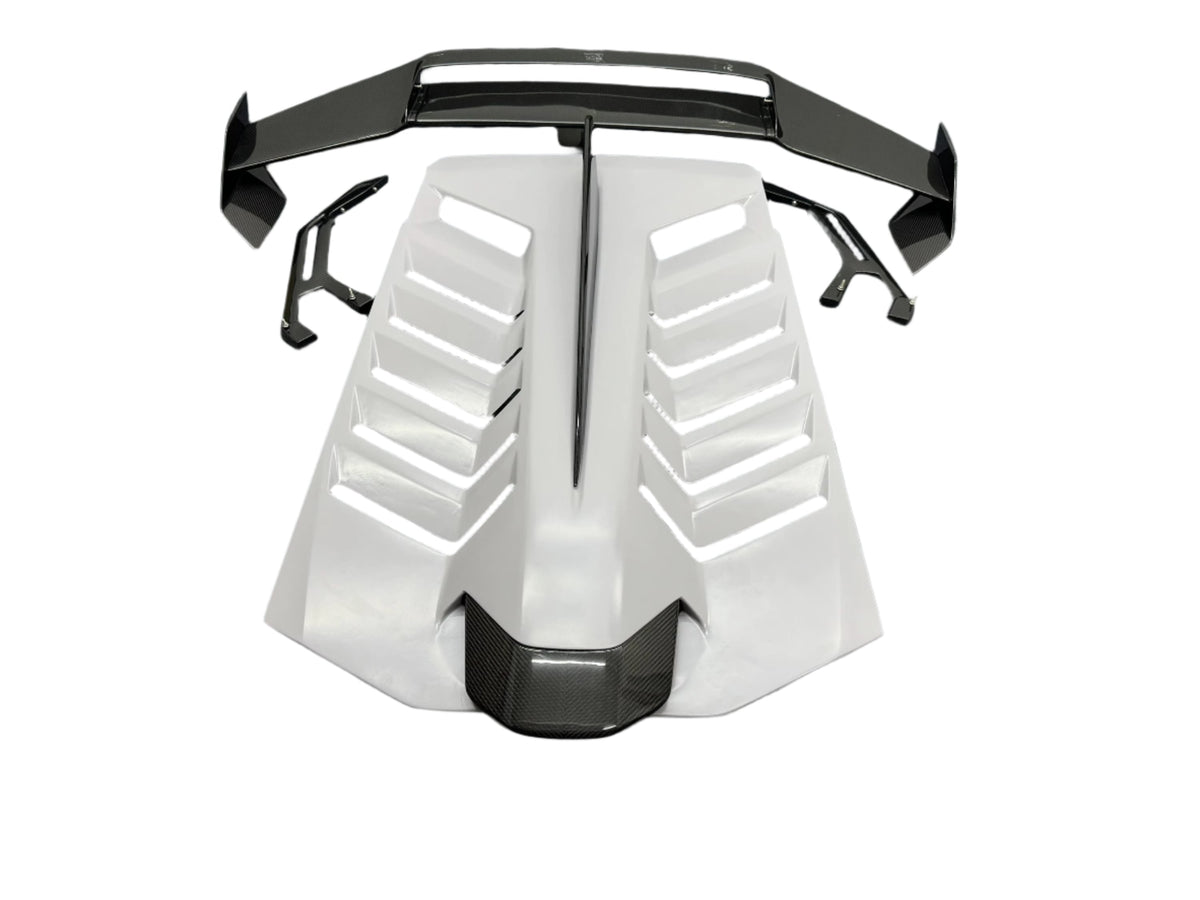 Half Carbon Fiber STO Style Rear Engine Hood Cover - Lamborghini Huracan LP580/LP610/EVO