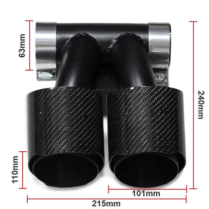 Carbon Fiber Dual Exhaust Tip - Porsche 718 Boxster Cayman 982 2016-2020