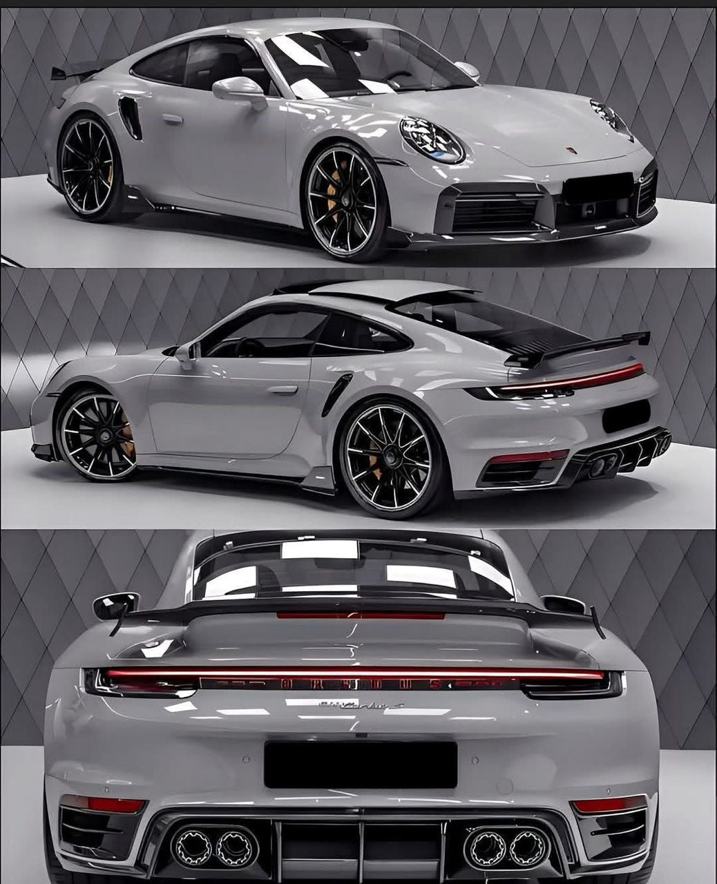 Prepreg Carbon Fiber Top Wing V2 - Porsche 911 992 Turbo S