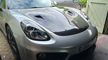 Dry Carbon Fiber GT4 RS Style Hood Bonnet - Porsche 718 Boxster Cayman GT4 GT4 RS 2016-2023