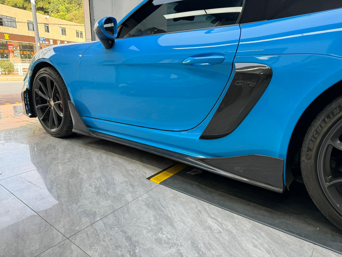 Winglet Carbon Fiber Side Skirts - Porsche 718 Cayman / Boxster 2016-2023