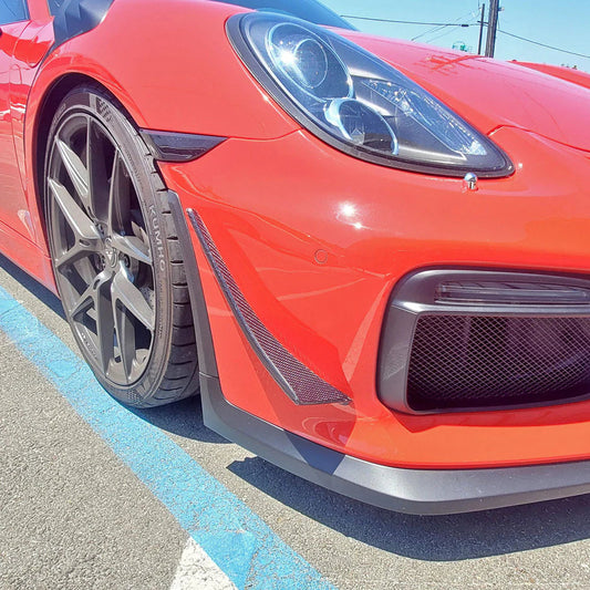 Carbon Fiber Front Canards - Porsche 981 Cayman GT4 / Boxster Spyder 2016
