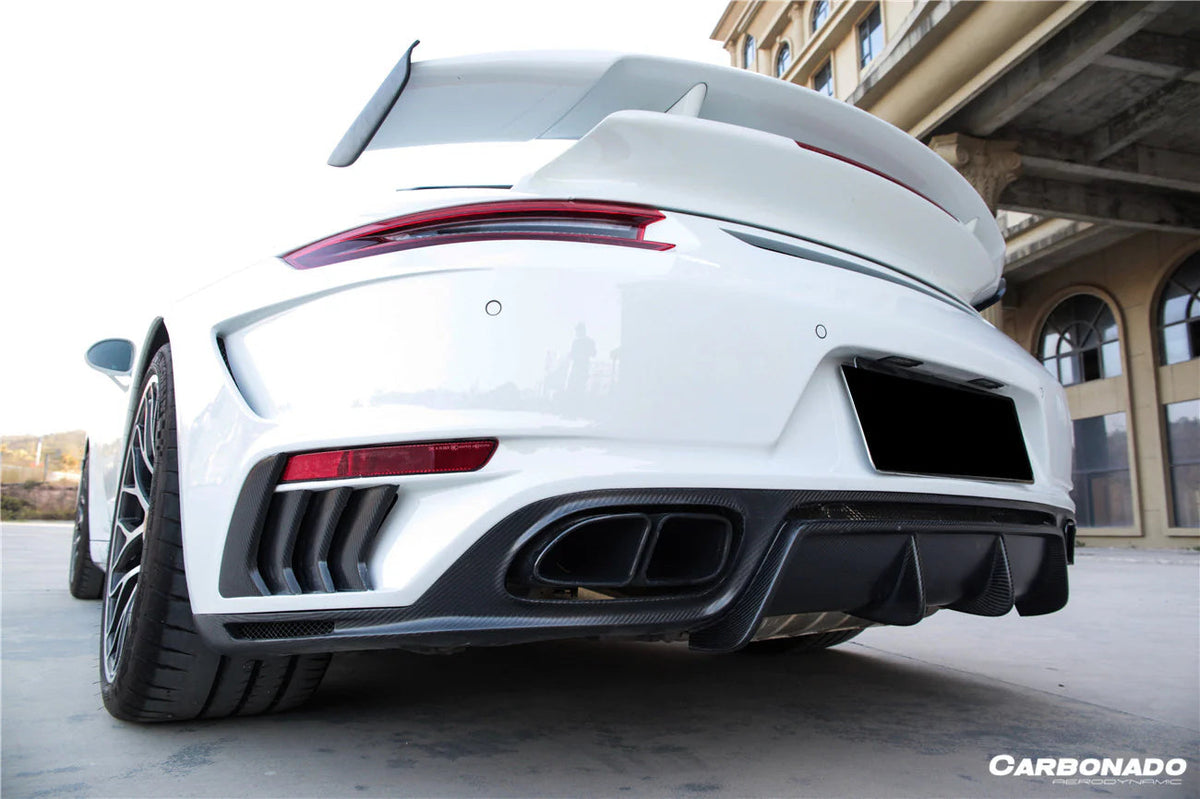 TC Style Rear Bumper with Carbon Fiber Diffuser - Porsche 911 991.1 / 991.2 Carrera 2012-2019