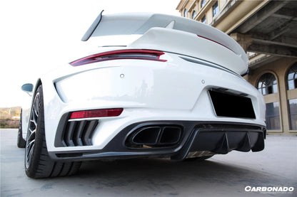 TC Style Rear Bumper with Carbon Fiber Diffuser - Porsche 911 991.1 / 991.2 Carrera 2012-2019