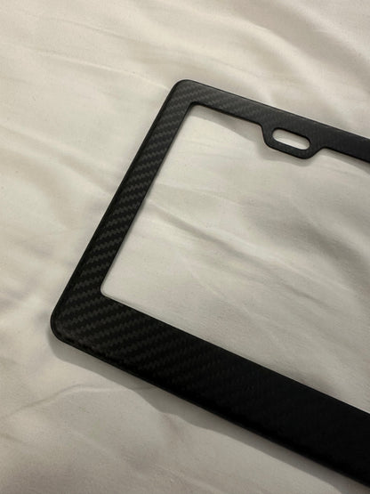 Matte Carbon Fiber Universal License Plate Frame