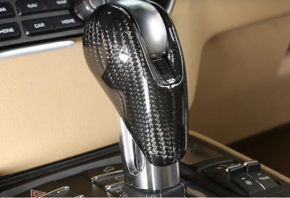 Carbon Fiber Gear Shift Knob Cover - Porsche Macan / Cayman / Panamera / 718 / 911 / Boxster
