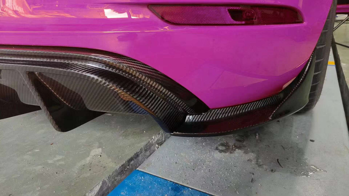 GT4 Style Carbon Fiber Rear Diffuser - Porsche 718 Cayman / Boxster 2017-2024