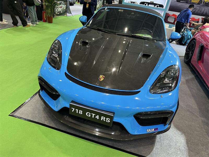 Semi Carbon Fiber GT4 RS Style Front Bumper Upgrade - Porsche 718 Cayman Boxster 2017+