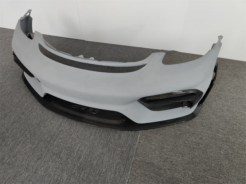 Semi Carbon Fiber GT4 RS Style Front Bumper Upgrade - Porsche 718 Cayman Boxster 2017+