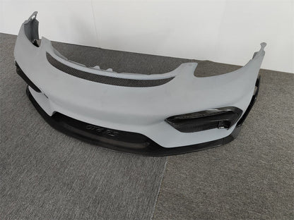 Semi Carbon Fiber GT4 RS Style Front Bumper Upgrade - Porsche 718 Cayman Boxster 2017+
