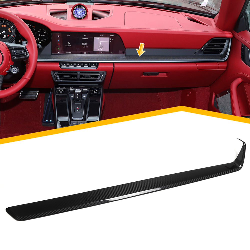 Carbon Fiber Passenger Dashboard Trim Cover - Porsche 911 992 Carrera 4S GTS 2020-2024