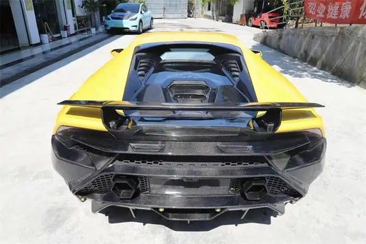 Tecnica Style Carbon Fiber Rear Bumper w/ Exhaust - Huracan LP610 LP580 EVO