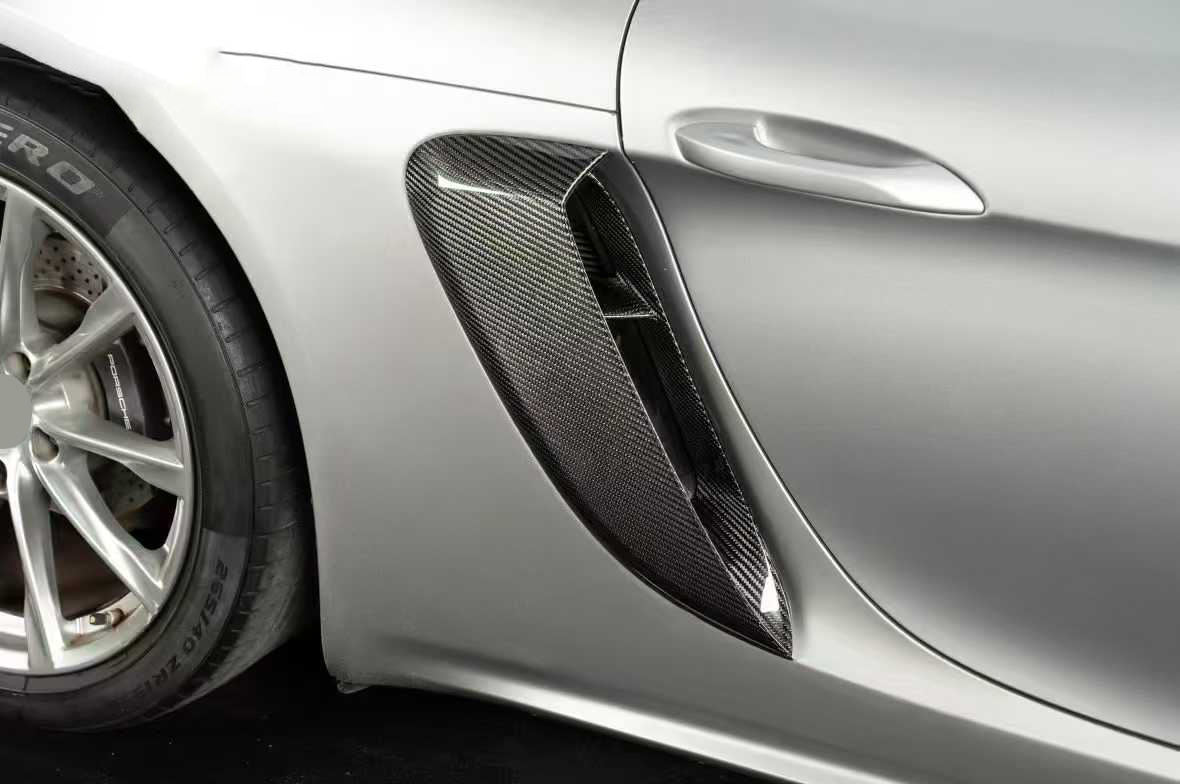 GT4 RS Style Carbon Fiber Side Fender Vent Air Intake - Porsche 718 Cayman 2018+