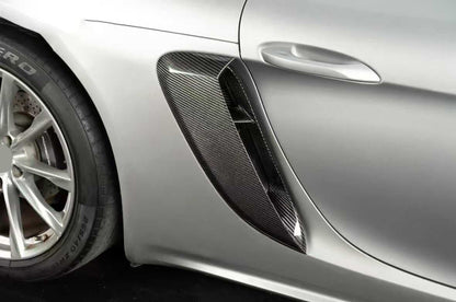GT4 RS Style Carbon Fiber Side Fender Vent Air Intake - Porsche 718 Cayman 2018+