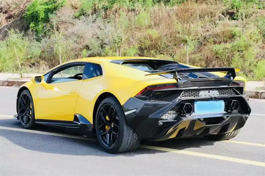Tecnica Style Carbon Fiber Rear Bumper w/ Exhaust - Huracan LP610 LP580 EVO