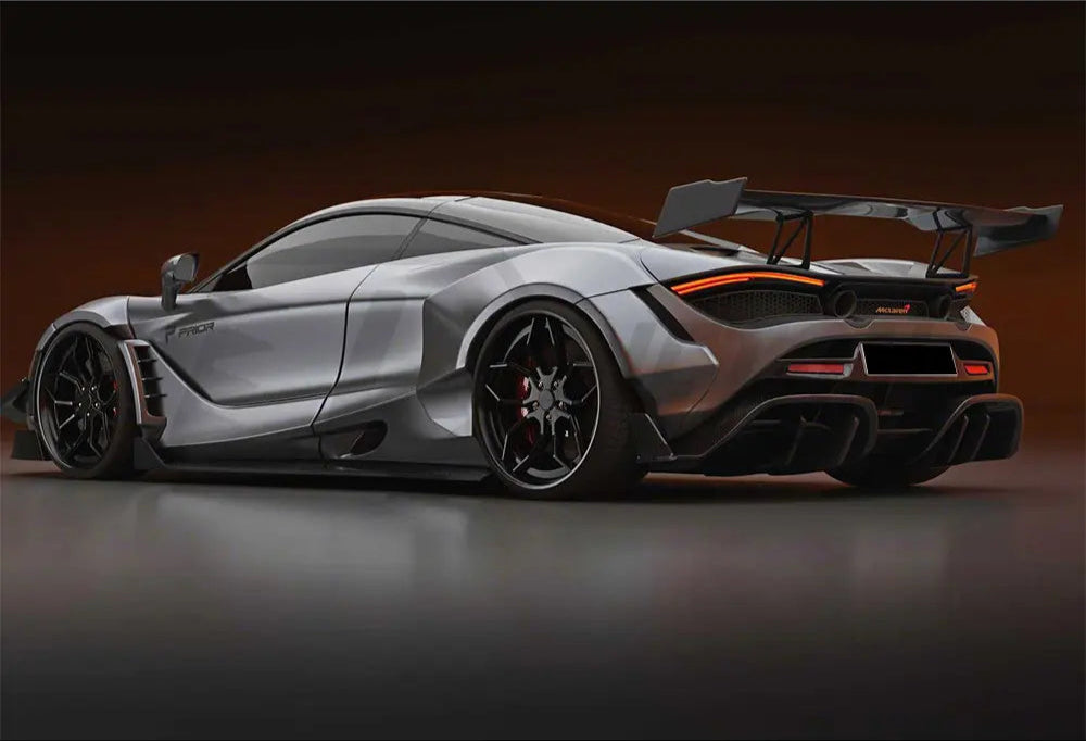Dry Carbon Fiber Performance GT Rear Wing Spoiler with Base Panel - McLaren 720S