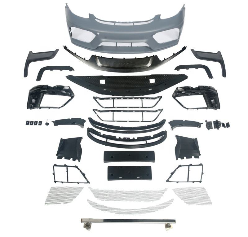Semi Carbon Fiber GT4 RS Style Front Bumper Upgrade - Porsche 718 Cayman Boxster 2017+