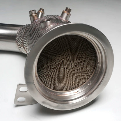 High Flow Catless Downpipes w/ Heat Shield - Porsche 911 992 Carrera 3.0T 2019-2024