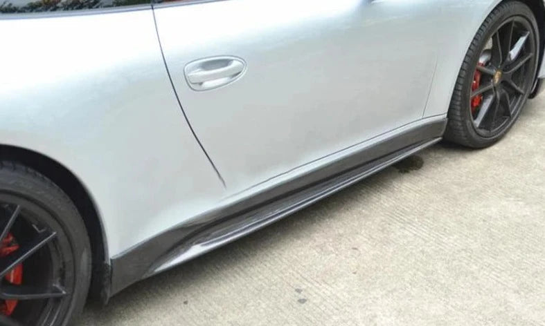 V Style Carbon Fiber Side Skirt Extensions - Porsche 911 991.1 Carrera & GT3 2012-2015