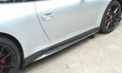 V Style Carbon Fiber Side Skirt Extensions - Porsche 911 991.1 Carrera & GT3 2012-2015