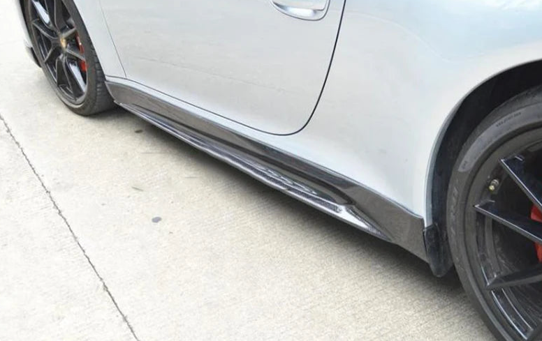 V Style Carbon Fiber Side Skirt Extensions - Porsche 911 991.1 Carrera & GT3 2012-2015